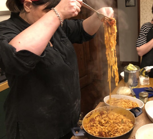 fresh pasta class in downtown of florence